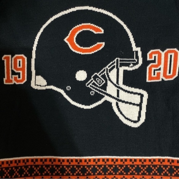 NFL Vintage Chunky Big Logo 1920 CHICAGO BEARS Knit Hoodie Size Large Gorpcore - Picture 5 of 10